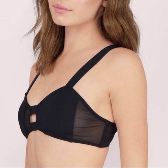 BEACH RIOT SLATE BLACK MESH BIKINI TOP - Picture 2 of 8